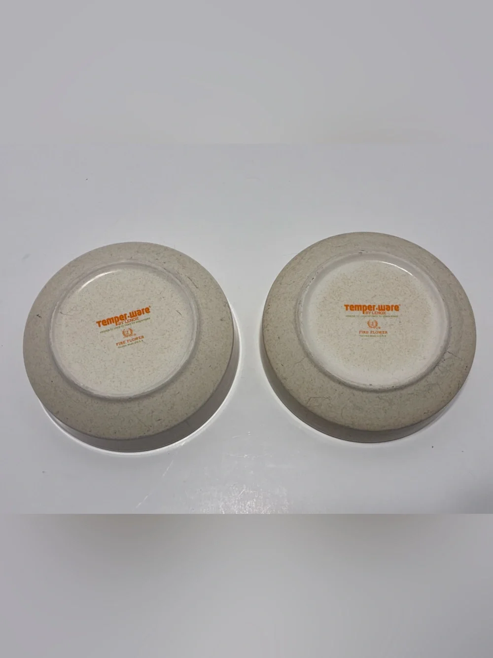 Set Of 2 Vintage Lenox Temperware FIRE FLOWER 6 Inch Bowls USA
